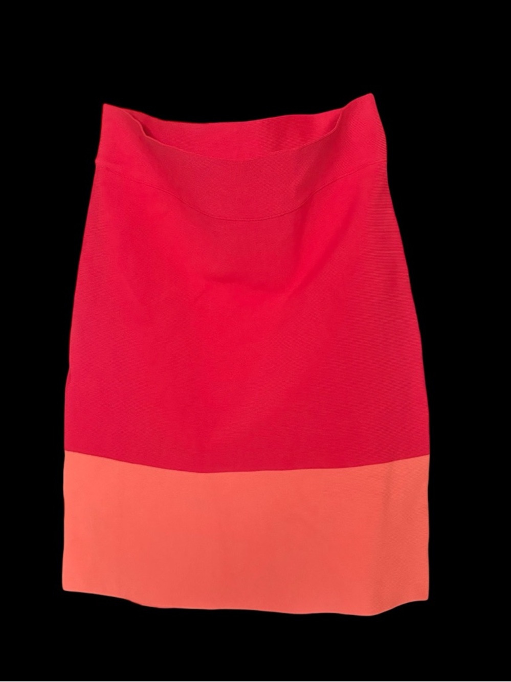 BCBGMaxAzria Red and Coral Colorblock Pencil Skirt bodycon small